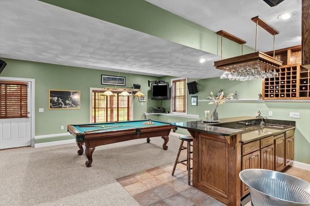 Billiard Table, Game Room, Interior, Recessed Lighting
