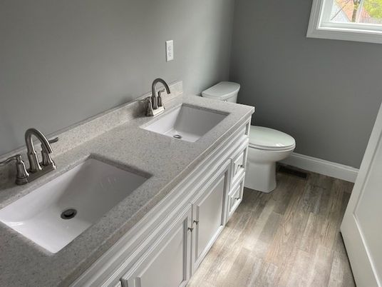 Bathroom, Dual Sink Vanities, Interior, Wood Texture Flooring