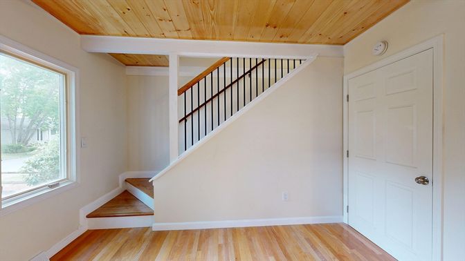 Empty room, Interior, Wooden Ceilings, Wood Texture Flooring