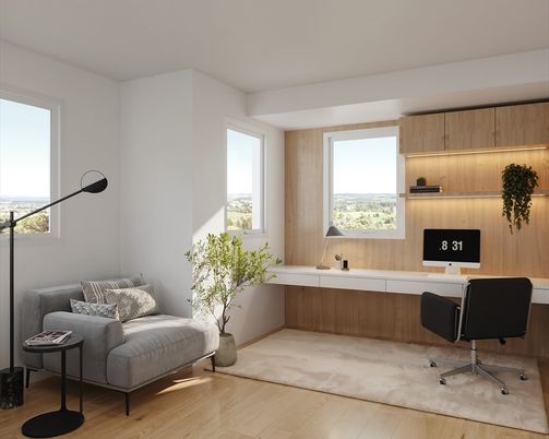 Home Office, Interior, Wood Texture Flooring