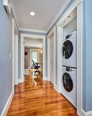 Interior, Recessed Lighting, Utility Closets, Washer, Wood Texture Flooring