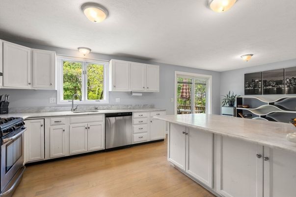 Interior, Kitchen, Stainless Steel Appliances, Wood Texture Flooring