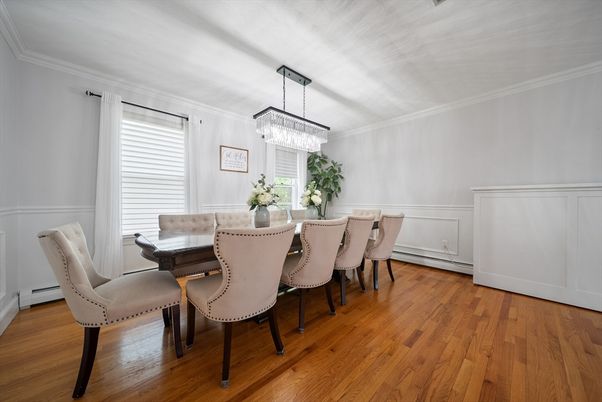 Chandelier, Dining room, Interior, Wood Texture Flooring