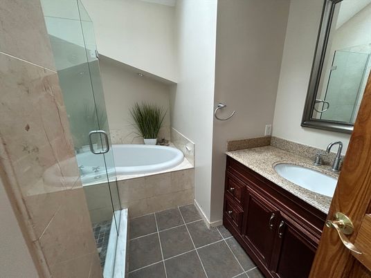 Bathroom, Dual Sink Vanities, Glass Shower, Interior