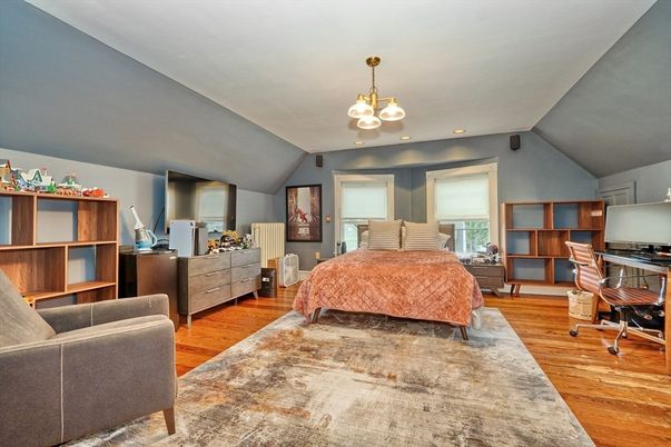 Bedroom, Home Office, Interior, Recessed Lighting, Wood Texture Flooring