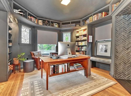 Home Office, Interior, Wood Texture Flooring