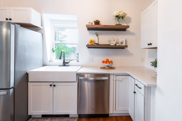 Interior, Kitchen, Stainless Steel Appliances, Wood Texture Flooring