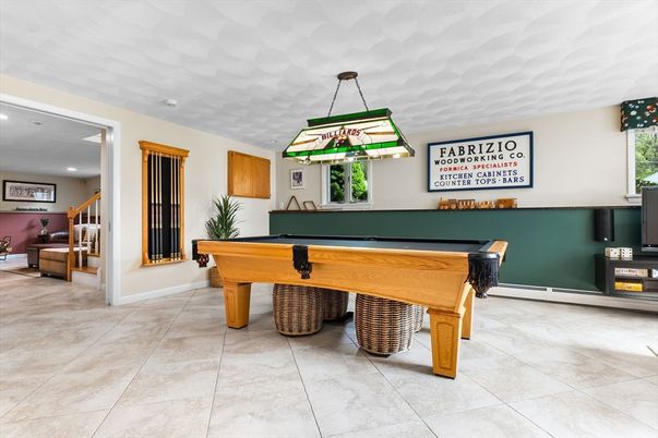 Billiard Table, Game Room, Interior, Pendant Lights, Recessed Lighting