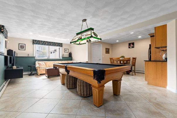 Billiard Table, Game Room, Interior, Pendant Lights, Recessed Lighting