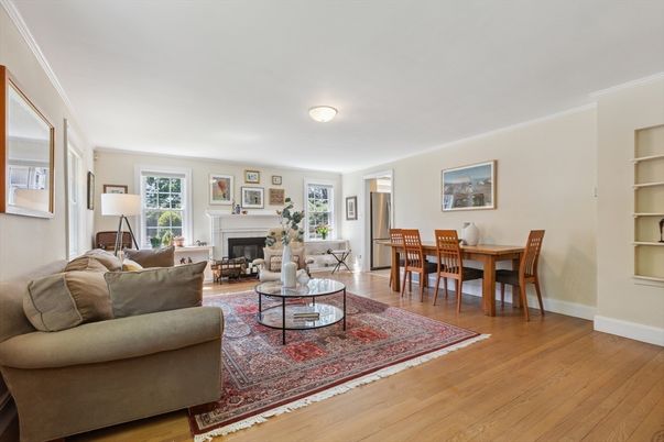 Dining room, Fireplace, Interior, Living room, Wood Texture Flooring