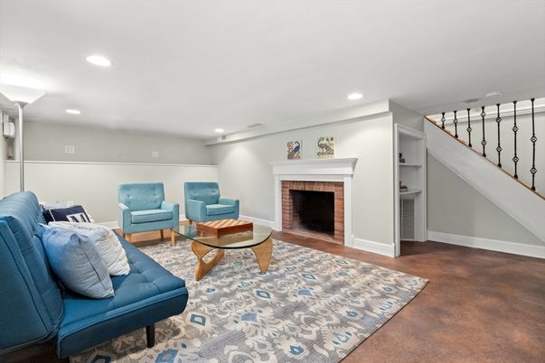 Fireplace, Interior, Living room, Recessed Lighting