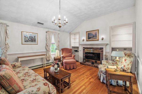 Chandelier, Fireplace, Interior, Living room, Wood Texture Flooring