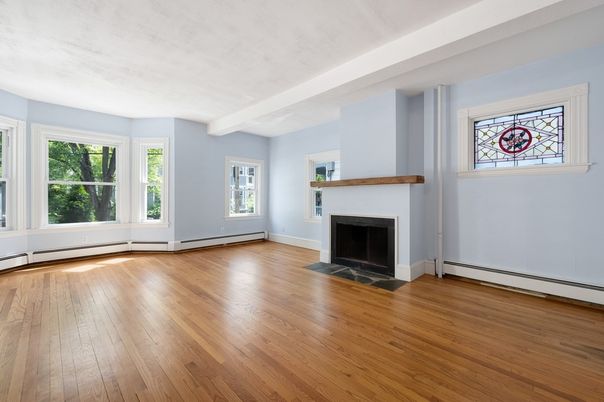 Empty room, Fireplace, Interior, Wood Texture Flooring