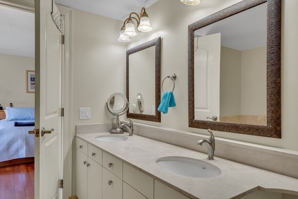 Bathroom, Dual Sink Vanities, Interior, Wood Texture Flooring