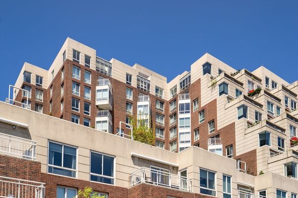 Exterior, Facade, Brick Facade, Condo Building
