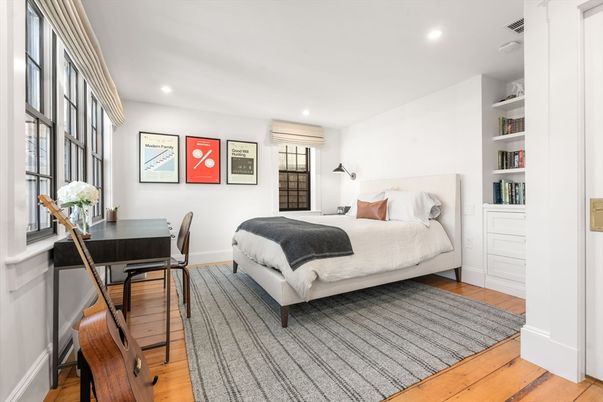 Bedroom, Home Office, Interior, Recessed Lighting, Wood Texture Flooring