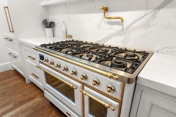 Interior, Kitchen, Marble Walls, Wood Texture Flooring