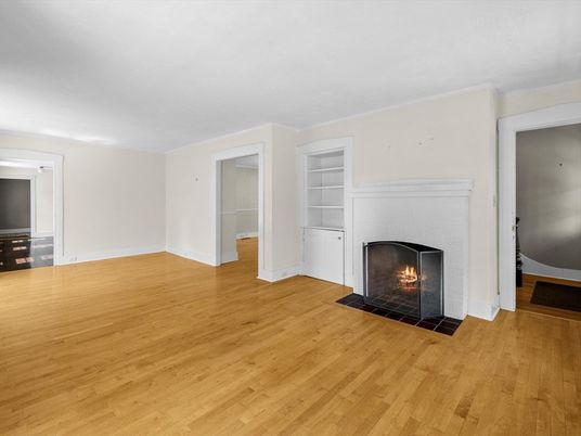 Empty room, Fireplace, Interior, Wood Texture Flooring