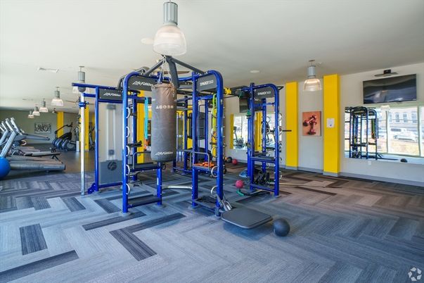 Fitness Equipment, Gym, Interior, Pendant Lights