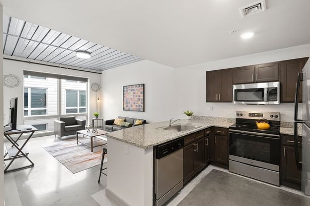 Interior, Kitchen, Living room, Recessed Lighting, Stainless Steel Appliances