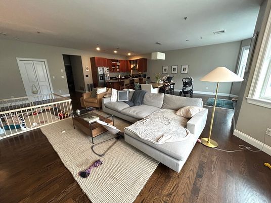 Dining room, Interior, Kitchen, Living room, Recessed Lighting, Wood Texture Flooring