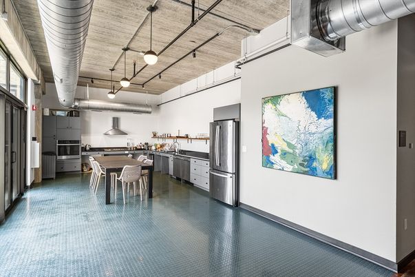 Dining room, Interior, Kitchen, Pendant Lights, Stainless Steel Appliances