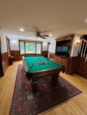 Empty room, Fireplace, Interior, Stone Walls, Wooden Beams, Wooden Ceilings, Wood Texture Flooring, Wooden Walls