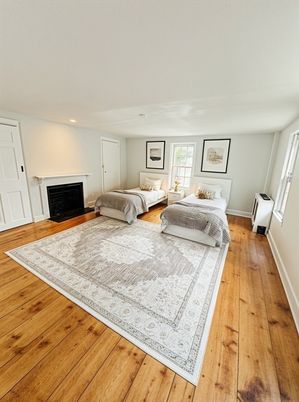 Fireplace, Home Office, Interior, Wood Texture Flooring