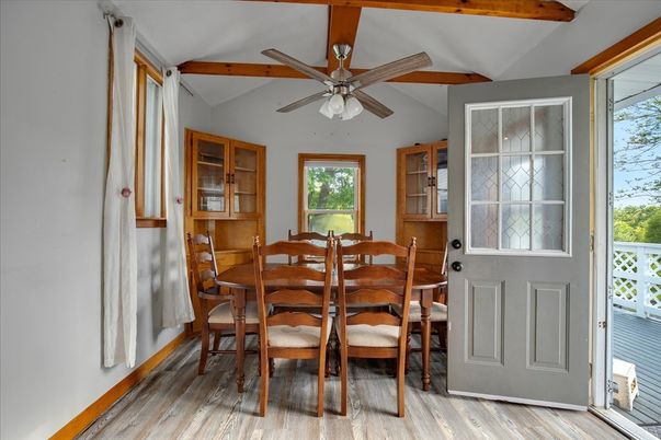 Dining room, Interior, Wooden Beams, Wood Texture Flooring