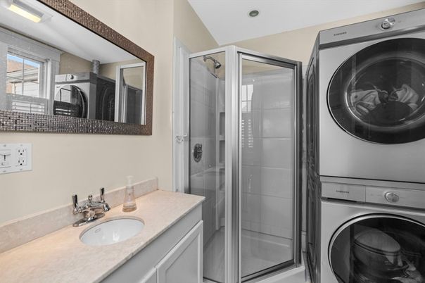 Bathroom, Glass Shower, Interior, Utility Closets, Washer