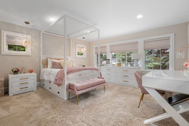 Bedroom, Home Office, Interior, Pendant Lights, Recessed Lighting