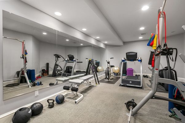 Fitness Equipment, Gym, Interior, Recessed Lighting
