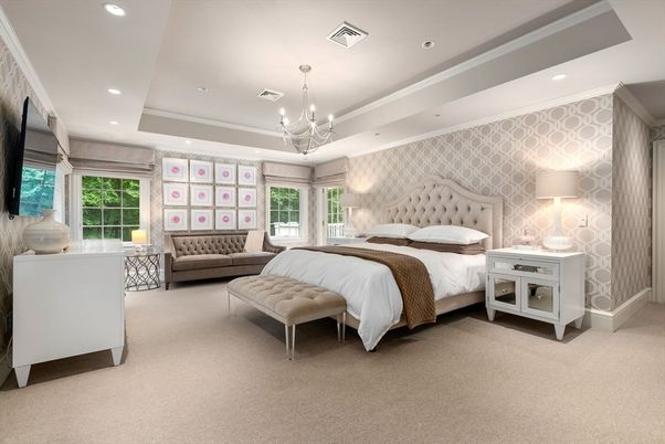 Bedroom, Chandelier, Interior, Recessed Lighting