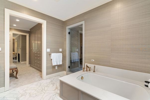 Bathroom, Interior, Marble, Recessed Lighting