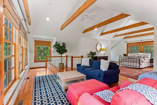 Bedroom, Interior, Living room, Recessed Lighting, Wooden Beams, Wood Texture Flooring