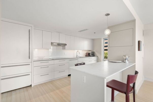 Interior, Kitchen, Pendant Lights, Stainless Steel Appliances, Wood Texture Flooring