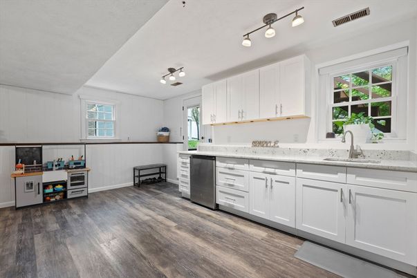 Interior, Kitchen, Wood Texture Flooring