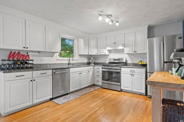 Interior, Kitchen, Stainless Steel Appliances, Wood Texture Flooring