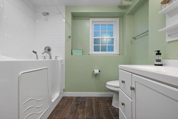 Bathroom, Interior, Wood Texture Flooring