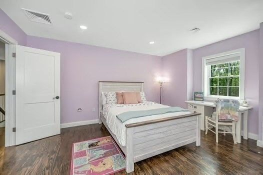 Bedroom, Home Office, Interior, Recessed Lighting, Wood Texture Flooring