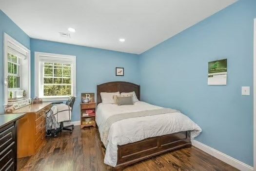 Bedroom, Home Office, Interior, Recessed Lighting, Wood Texture Flooring