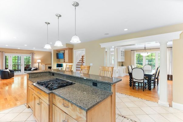 Dining room, Interior, Kitchen, Living room, Pendant Lights, Recessed Lighting, Wood Texture Flooring