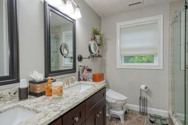 Bathroom, Dual Sink Vanities, Glass Shower, Interior