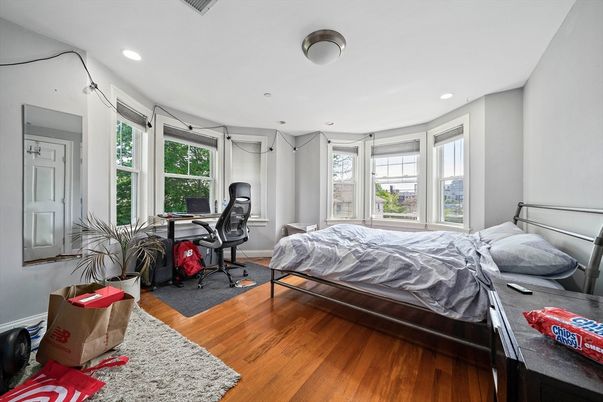 Bedroom, Home Office, Interior, Recessed Lighting, Wood Texture Flooring