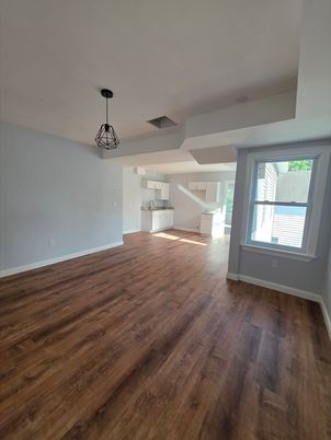 Empty room, Interior, Pendant Lights, Wood Texture Flooring
