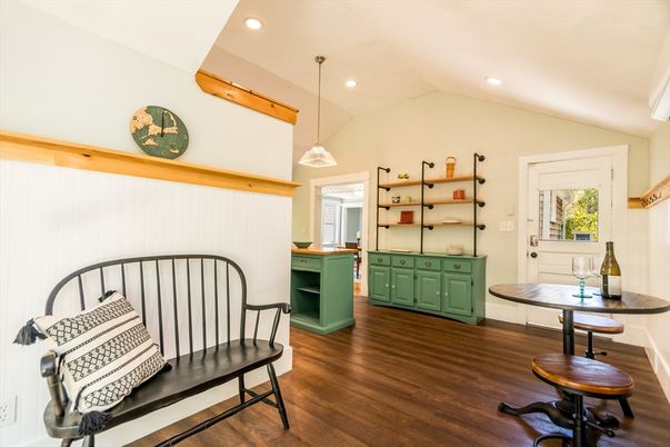 Interior, Pendant Lights, Recessed Lighting, Wooden Beams, Wood Texture Flooring