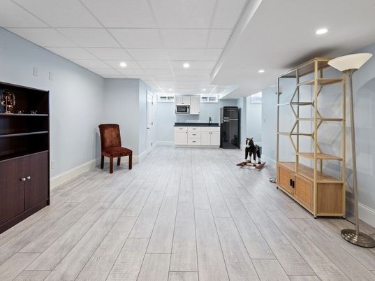 Interior, Kitchen, Recessed Lighting, Wood Texture Flooring