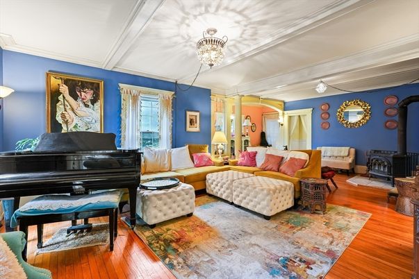 Chandelier, Interior, Living room, Piano, Wood Texture Flooring
