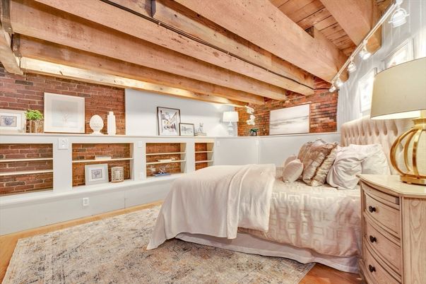 Bedroom, Interior, Stone Walls, Wooden Beams, Wooden Ceilings, Wood Texture Flooring