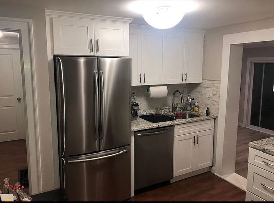 Interior, Kitchen, Stainless Steel Appliances, Wood Texture Flooring